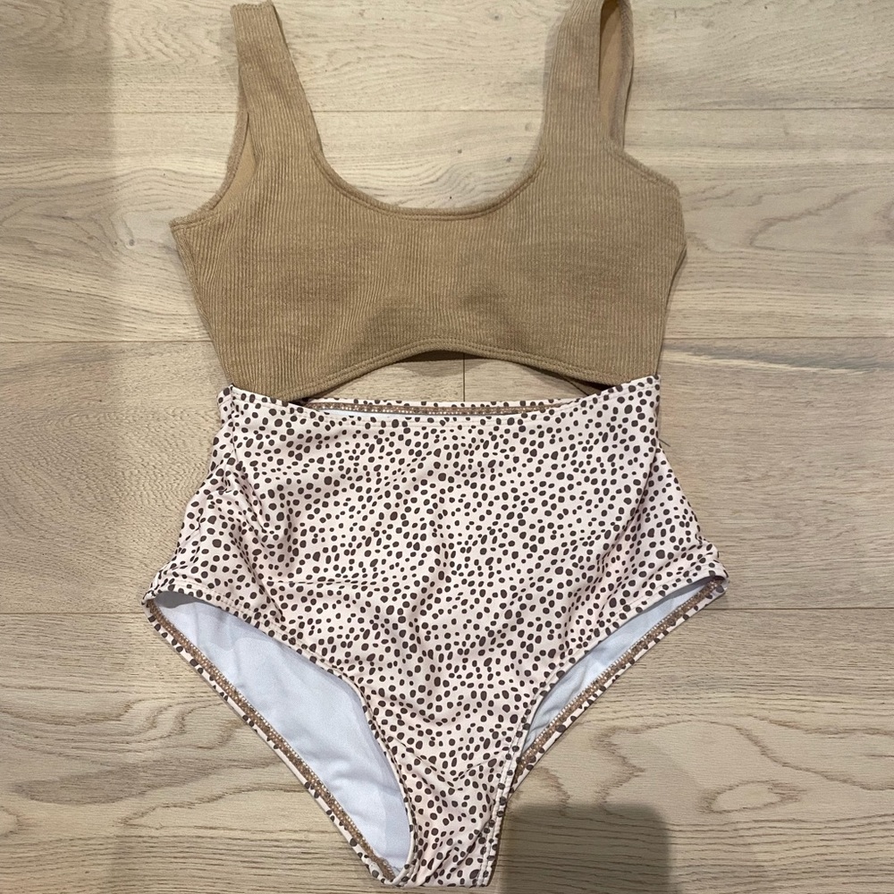 One piece cut out bathing suit
